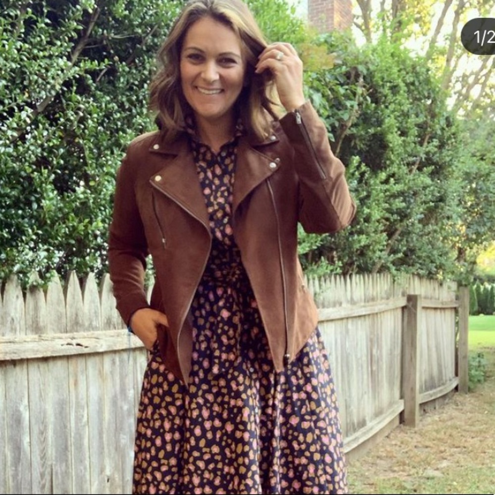 Faux suede Moto jacket